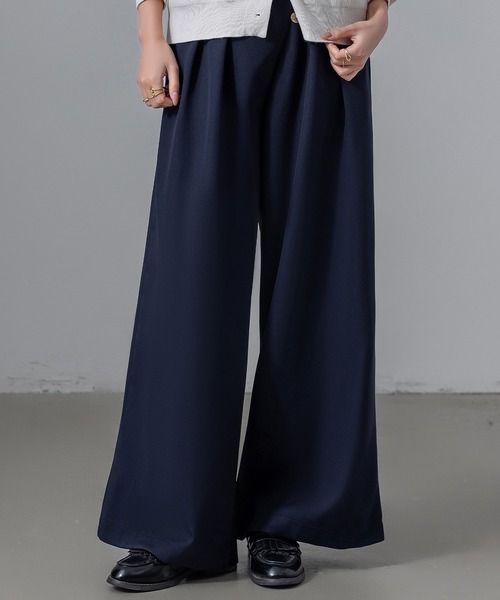 DAY CLOSET(デイ クローゼット)の「【2WAY/穿くだけスラリ】クロス風きれいめエフォートレス ワイドタックパンツ レディース(スラックス・レディース・ライトグレー/ネイビー/ライトオリーブ/ベージュ/ブラック・L/M)」の16枚目の写真