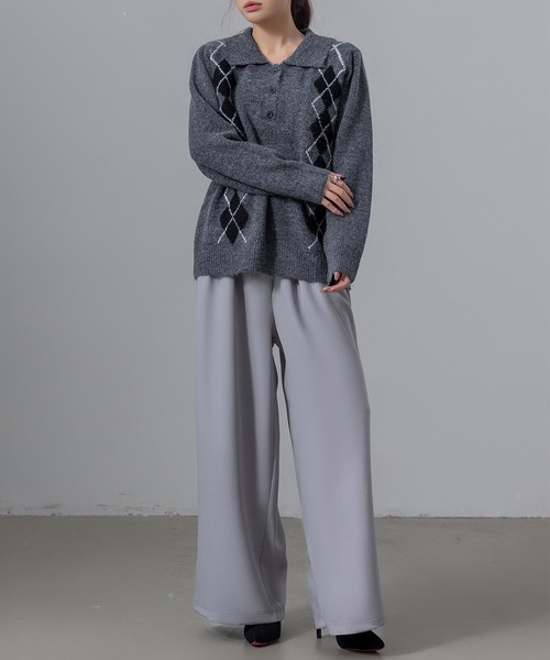 DAY CLOSET(デイ クローゼット)の「【2WAY/穿くだけスラリ】クロス風きれいめエフォートレス ワイドタックパンツ レディース(スラックス・レディース・ライトグレー/ネイビー/ライトオリーブ/ベージュ/ブラック・L/M)」の13枚目の写真