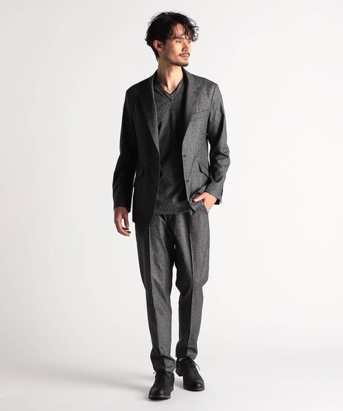 NICOLE CLUB FOR MEN（ニコルクラブフォーメン）の「ブライトシャンブレー イージースラックス（その他パンツ・メンズ・グレー系/ブラック/ネイビー・SMALL/X-LARGE/LARGE/MEDIUM）」の5枚目の写真