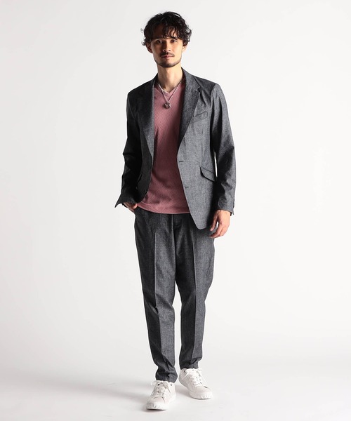 NICOLE CLUB FOR MEN（ニコルクラブフォーメン）の「ブライトシャンブレー イージースラックス（その他パンツ・メンズ・グレー系/ブラック/ネイビー・SMALL/X-LARGE/LARGE/MEDIUM）」の6枚目の写真