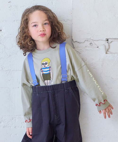 MARKEY'S（マーキーズ）の「ソデリブビックロンT（Tシャツ/カットソー・キッズ・オフホワイト/イエロー/アイボリー/グレー・100/120/110/90/140/130）」の3枚目の写真