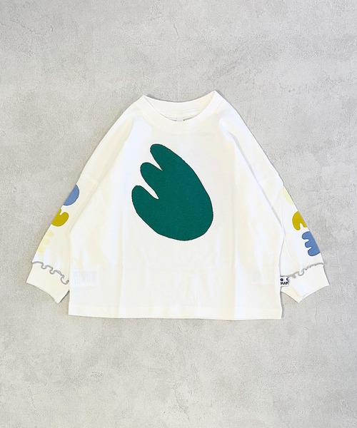 MARKEY'S（マーキーズ）の「ソデリブビックロンT（Tシャツ/カットソー・キッズ・オフホワイト/イエロー/アイボリー/グレー・100/120/110/90/140/130）」の6枚目の写真