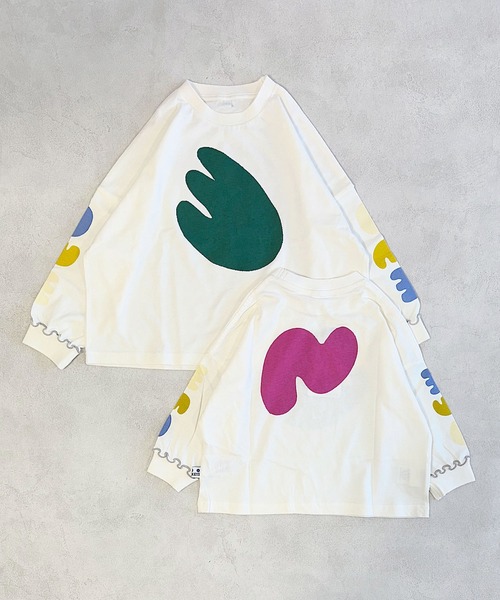 MARKEY'S（マーキーズ）の「ソデリブビックロンT（Tシャツ/カットソー・キッズ・オフホワイト/イエロー/アイボリー/グレー・100/120/110/90/140/130）」の5枚目の写真