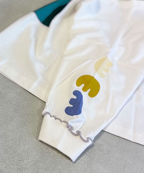 MARKEY'S（マーキーズ）の「ソデリブビックロンT（Tシャツ/カットソー・キッズ・オフホワイト/イエロー/アイボリー/グレー・100/120/110/90/140/130）」の9枚目の写真