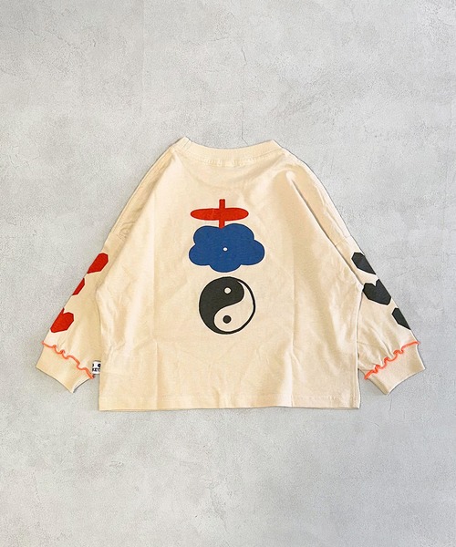 MARKEY'S（マーキーズ）の「ソデリブビックロンT（Tシャツ/カットソー・キッズ・オフホワイト/イエロー/アイボリー/グレー・100/120/110/90/140/130）」の18枚目の写真