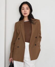 ICB（アイシービー）の「【CLASSY.5月号掲載・接触冷感・UVケア・撥水・洗える】LooseWeave ダブルブレストジャケット（テーラードジャケット）」