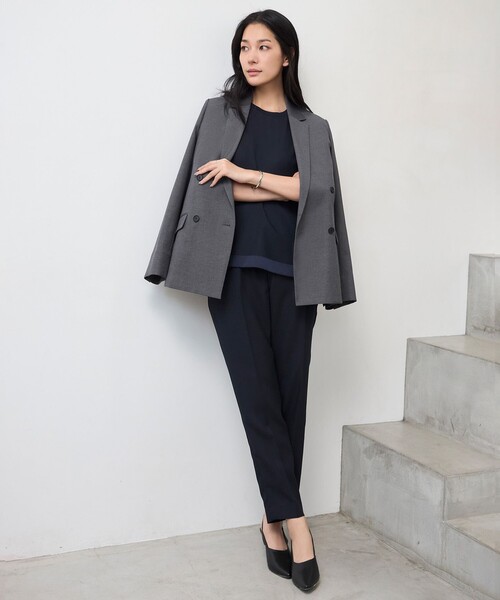 ICB(アイシービー)の「LooseWeave ダブルブレストジャケット(テーラードジャケット・レディース・黄土色系/グレー系/ライトイエロー系・48/46/44/42/40)」の15枚目の写真