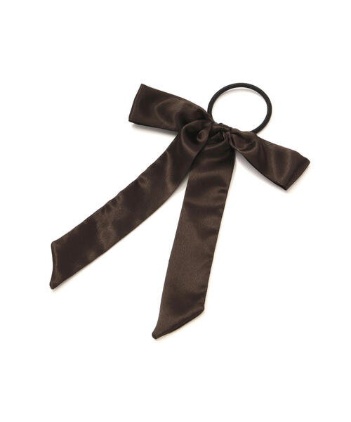 NATURAL BEAUTY BASIC（ナチュラルビューティーベーシック）の「【Oggi掲載】サテンリボンシュシュ（シュシュ・レディース・ブラック/ダークブラウン・ﾌﾘ-）」の2枚目の写真