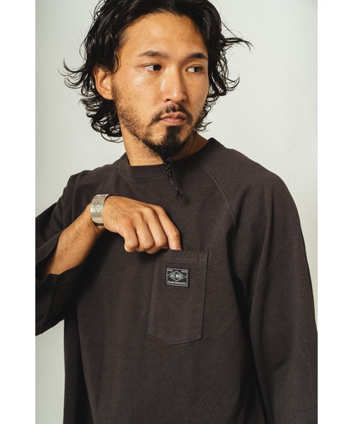 BIG MIKE(ビッグマイク)の「BIG MIKE ビックマイク/ ヘビーウエイト サングラスポケット クォータースリーブ 7分袖Tシャツ //// 102518740 102538740(Tシャツ/カットソー・メンズ・グリーン系その他/スミクロ/ホワイト/ナチュラル/アッシュ/チャコールグレー・MEDIUM/LARGE/X-LARGE)」の7枚目の写真
