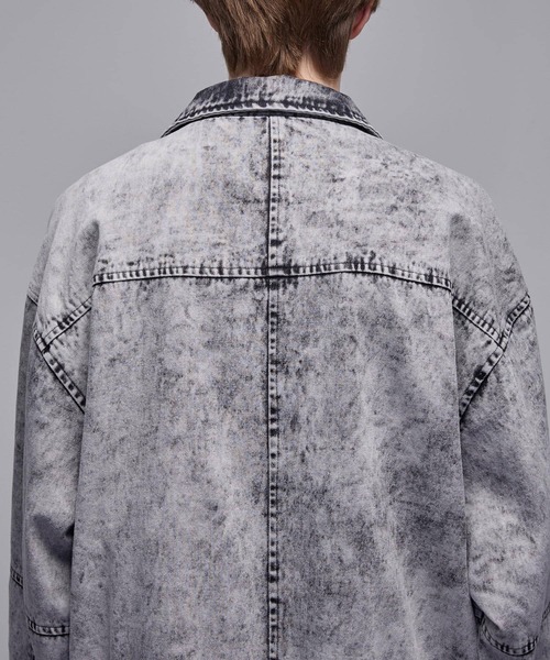 Loose/ルース(ルース)の「フェイデッド デニムジャケットブルゾン(デニムジャケット・メンズ・ブラック/ホワイト・XS/S/M/L)」の18枚目の写真