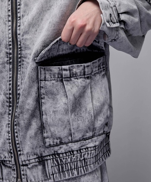 Loose/ルース(ルース)の「フェイデッド デニムジャケットブルゾン(デニムジャケット・メンズ・ブラック/ホワイト・XS/S/M/L)」の22枚目の写真