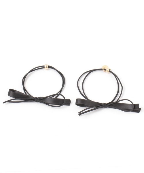 niko and...（ニコアンド）の「2SETリボンヘアゴム（ヘアゴム・レディース・ブラウン/ブラック・0）」の2枚目の写真