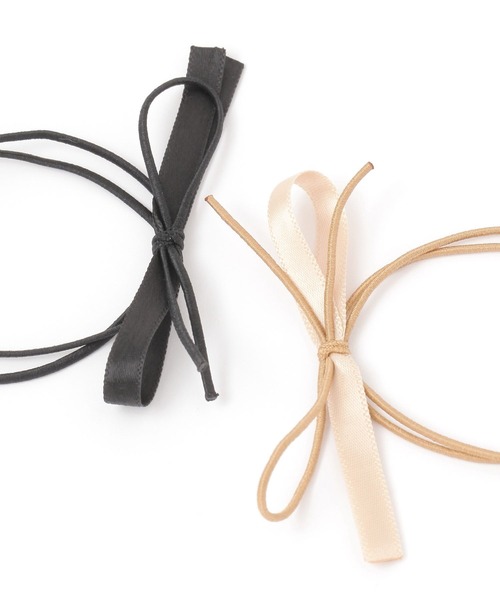 niko and...（ニコアンド）の「2SETリボンヘアゴム（ヘアゴム・レディース・ブラウン/ブラック・0）」の3枚目の写真