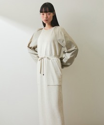 0315 ADAM ET ROPE アダムエロペ 白 ロング シャツ ワンピース ZOZOTOWN限定】ボリュームスリーブロングシャツワンピース
