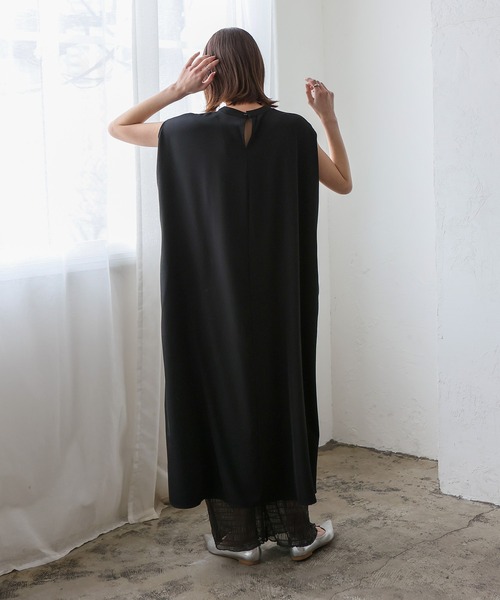 No Rule No Line(ノール-ルノーライン)の「フレンチスリーブマキシワンピ ポケット付き(ワンピース・レディース・モカ/ライトグレー/ブラック・FREE)」の20枚目の写真