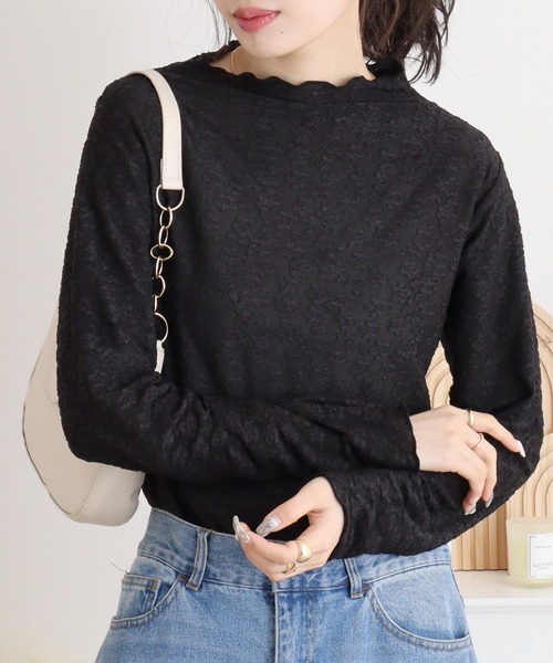 mitis(ミティス)の「mitis 花柄シアーボトルネックロンT(Tシャツ/カットソー・レディース・ブルー/ブラック/アイボリー・M)」の21枚目の写真