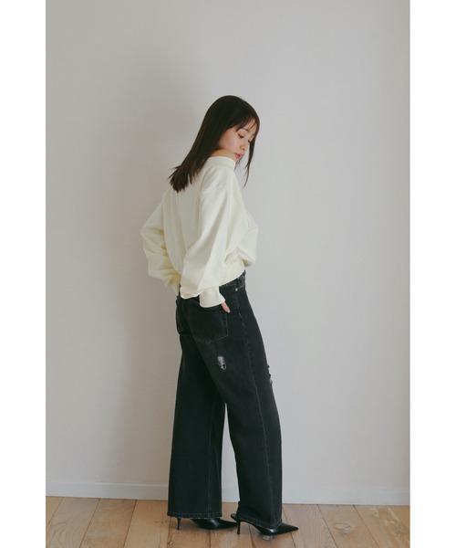 N WITH.（エヌウィズ）の「オフショルスウェット（スウェット・レディース・アイボリー/グレー・FREE）」の8枚目の写真