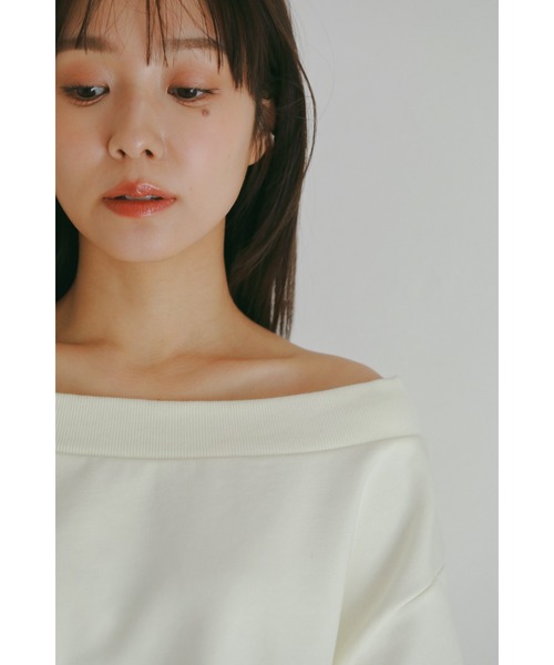 N WITH.（エヌウィズ）の「オフショルスウェット（スウェット・レディース・アイボリー/グレー・FREE）」の11枚目の写真