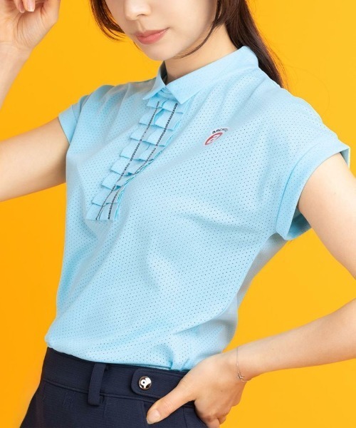 archivio(アルチビオ)の「通気撥水メッシュプルオーバー(Tシャツ/カットソー・レディース・ブラック/ライトブルー/ベージュ/ホワイト・S/M/L)」の1枚目の写真