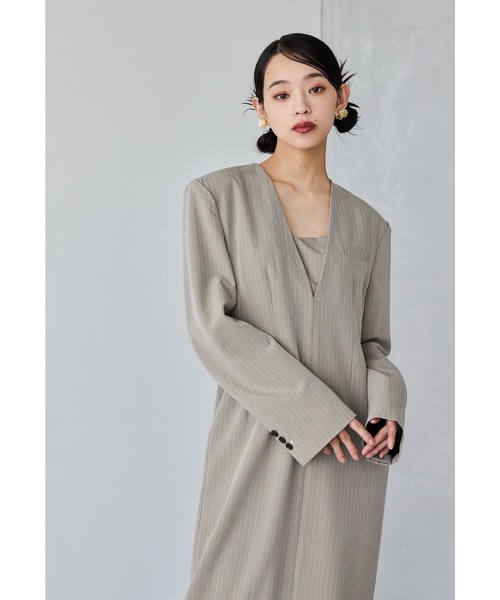 niana ANDRESD ピンストライプテーラードビスチェドレス 2点セット niana（ニアナ）の「ピンストライプテーラードビスチェドレス 2