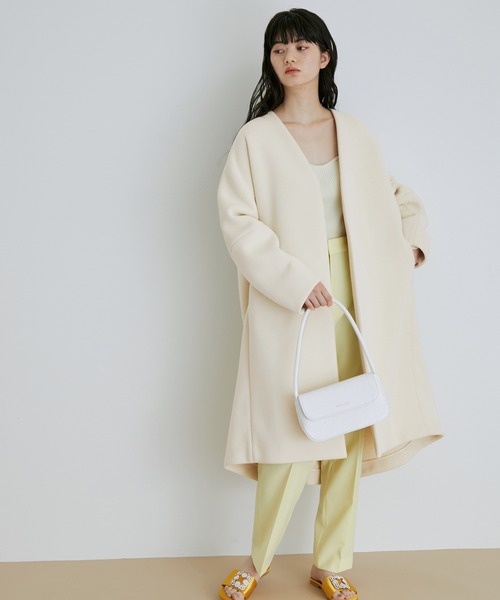 セール/ブランド古着】ノーカラーコート（ノーカラーコート）｜ADAM ET  