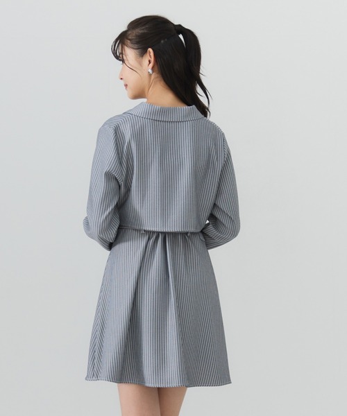 REDYAZEL(レディアゼル)の「フロントシャーリングシャツ&ストライプミニワンピースセット(ワンピース・レディース・グレー系その他/ブラック系その他/ベージュ系その他・SMALL/MEDIUM)」の11枚目の写真