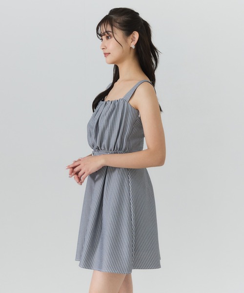 REDYAZEL(レディアゼル)の「フロントシャーリングシャツ&ストライプミニワンピースセット(ワンピース・レディース・グレー系その他/ブラック系その他/ベージュ系その他・SMALL/MEDIUM)」の5枚目の写真