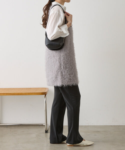【SHENERY】ベルテッドファジートップス　チャコールグレー PAL GROUP OUTLET｜【SHENERY】ベルテッドファジートップス