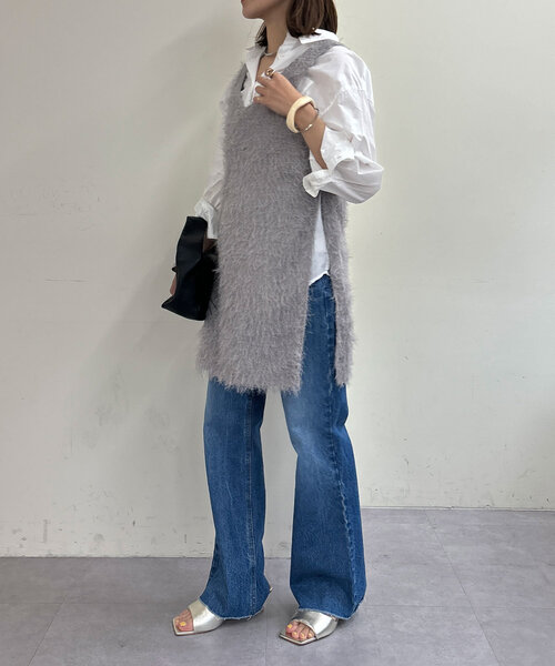 【SHENERY】ベルテッドファジートップス　チャコールグレー PAL GROUP OUTLET｜【SHENERY】ベルテッドファジートップス