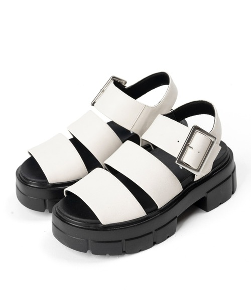 【eytys】athena サンダル スタッツ ベルト 厚底 Eytys Athena Sandals 7 37 Black Chunky Platform Studded