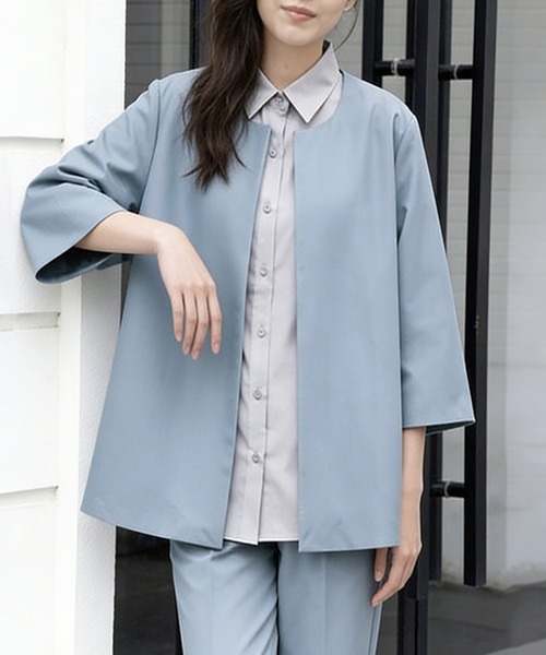 Doux Belle(ドゥーベル)の「ノーカラーシックセットアップ(セットアップ・レディース・ネイビー/ベージュ/グレイッシュベージュ/ライトブルー/ブラック・MEDIUM)」の12枚目の写真