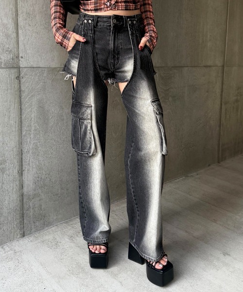 SPIRALGIRL（スパイラルガール）の「トライアングルヒール厚底ストラップサンダル（サンダル・レディース・ブラック・LARGE/MEDIUM）」の6枚目の写真