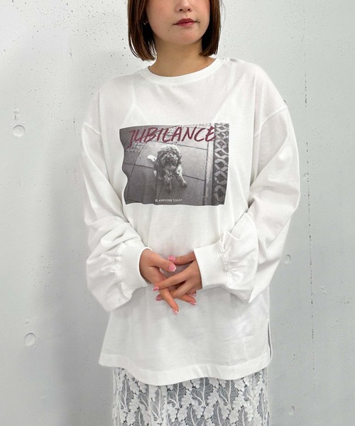 カレンソロジー　クチュールドアダム　Tシャツ　別注　フォト　フォトT 限定　白 フォトプリントロンT ロンT レディース トップス 長袖 綿・再