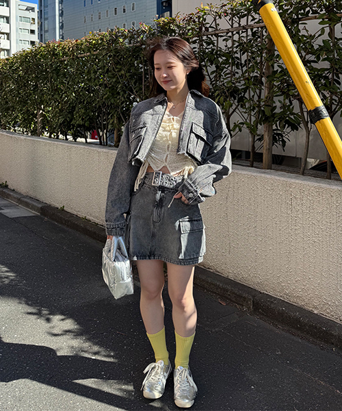 Mi-je(ミジェ)の「レースカーデアンサンブル【韓国ファッション】(カーディガン/ボレロ・レディース・アイボリー/ブラック・F)」の19枚目の写真