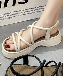 【shoes 365】マルチストラップ厚底サンダル (SS)