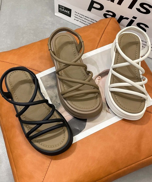 shoes365(シューズスリーシックスファイヴ)の「【shoes 365】マルチストラップ厚底サンダル (SS)(サンダル・レディース・オフホワイト/ブラック/ベージュ・23.0cm/23.5cm/24.0cm/24.5cm/22.5cm/25.0cm)」の5枚目の写真