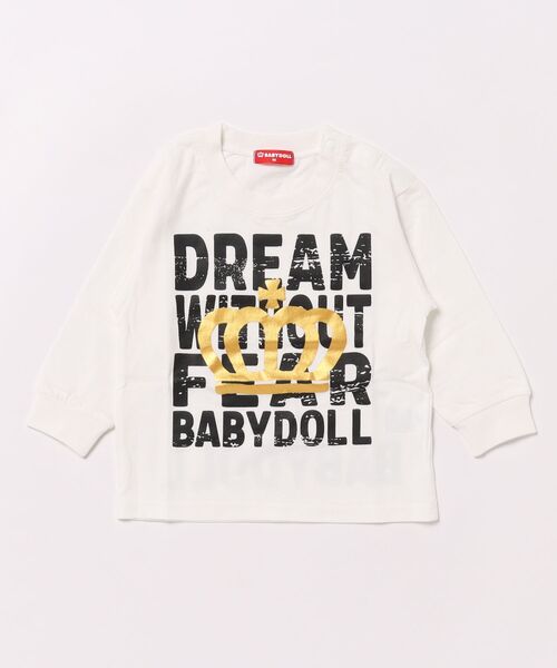 BABYDOLL（ベビードール）の「箔王冠メッセージロンT 0283K（Tシャツ/カットソー・キッズ・ホワイト/ピンク・90cm/100cm/110cm/120cm/130cm/140cm）」の8枚目の写真