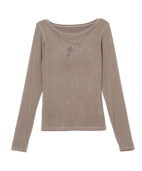 FCMM(エフシーエムエム)の「【日本限定】CROSS L/S TEE / クロスロングスリーブT(Tシャツ/カットソー・レディース・チャコール/ブラック/アイボリー・MEDIUM/SMALL)」の3枚目の写真