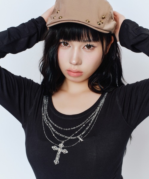 FCMM(エフシーエムエム)の「【日本限定】CROSS L/S TEE / クロスロングスリーブT(Tシャツ/カットソー・レディース・チャコール/ブラック/アイボリー・MEDIUM/SMALL)」の15枚目の写真