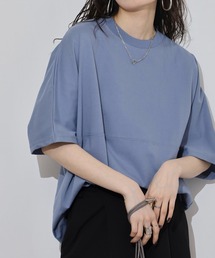 オーバーサイズヘビーウエイト無地切り替えTシャツ