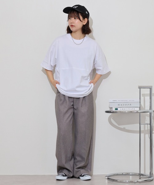 FUNALIVE(ファンアライブ)の「オーバーサイズヘビーウエイト無地切り替えTシャツ(Tシャツ/カットソー・メンズ・ホワイト/スミクロ/ブラック/ブルー・M/L/LL)」の19枚目の写真