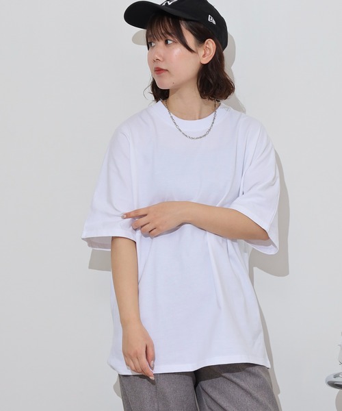 FUNALIVE(ファンアライブ)の「オーバーサイズヘビーウエイト無地切り替えTシャツ(Tシャツ/カットソー・メンズ・ホワイト/スミクロ/ブラック/ブルー・M/L/LL)」の21枚目の写真