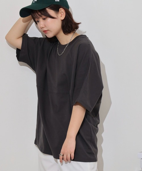 FUNALIVE(ファンアライブ)の「オーバーサイズヘビーウエイト無地切り替えTシャツ(Tシャツ/カットソー・メンズ・ホワイト/スミクロ/ブラック/ブルー・M/L/LL)」の13枚目の写真