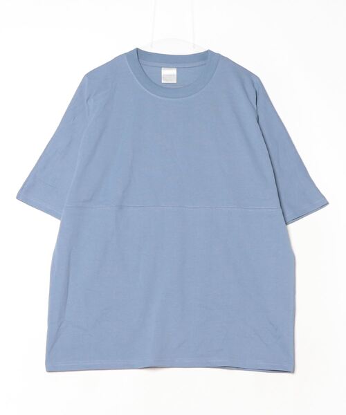 FUNALIVE(ファンアライブ)の「オーバーサイズヘビーウエイト無地切り替えTシャツ(Tシャツ/カットソー・メンズ・ホワイト/スミクロ/ブラック/ブルー・M/L/LL)」の6枚目の写真