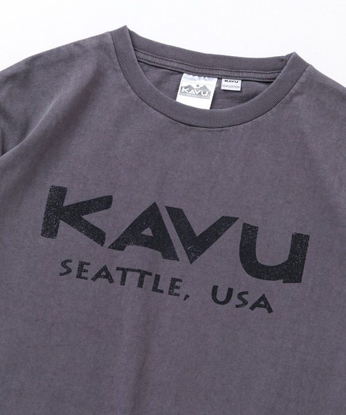 KAVU(カブー)の「KAVU/カブー Surf Logo Tee/サーフロゴティー(Tシャツ/カットソー・メンズ・ブラック/アイボリー/ブルー/レッド・MEDIUM/X-LARGE/LARGE)」の7枚目の写真