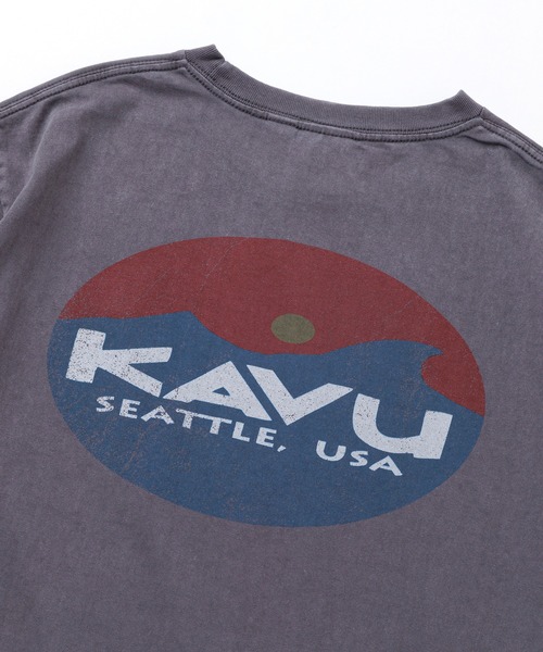 KAVU(カブー)の「KAVU/カブー Surf Logo Tee/サーフロゴティー(Tシャツ/カットソー・メンズ・ブラック/アイボリー/ブルー/レッド・MEDIUM/X-LARGE/LARGE)」の8枚目の写真