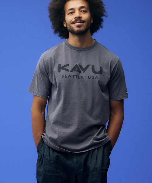 KAVU(カブー)の「KAVU/カブー Surf Logo Tee/サーフロゴティー(Tシャツ/カットソー・メンズ・ブラック/アイボリー/ブルー/レッド・MEDIUM/X-LARGE/LARGE)」の9枚目の写真