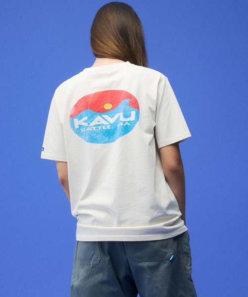 KAVU(カブー)の「KAVU/カブー Surf Logo Tee/サーフロゴティー(Tシャツ/カットソー・メンズ・ブラック/アイボリー/ブルー/レッド・MEDIUM/X-LARGE/LARGE)」の14枚目の写真