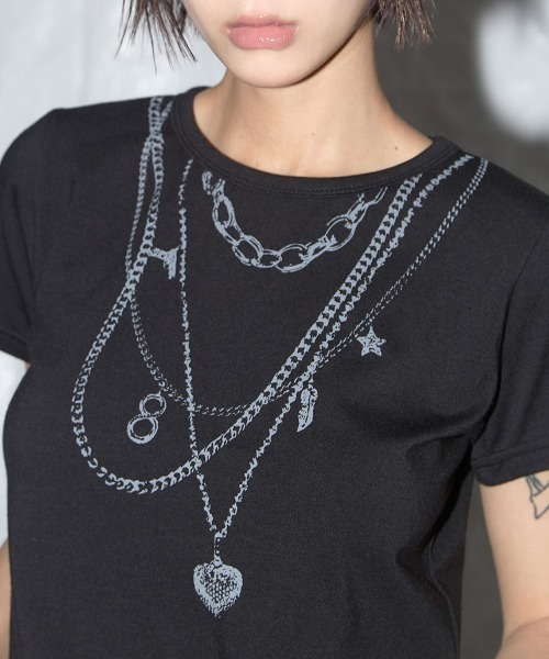 tシャツ A'GEM/9 × .kom 「 FANCY CLUB/ファンシークラブ」 DUAL CHARM NECKLACE TEE/デュアルチャーム A'GEM/9 × .kom 『 FANCY CLUB/ファンシークラブ』 DUAL CHARM
