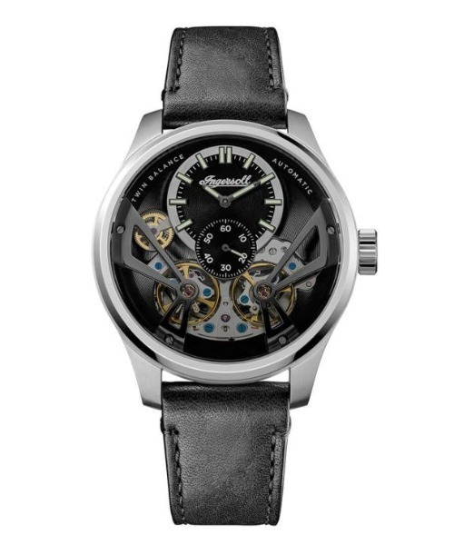 INGERSOLL(インガソール)の「「Ingersoll/インガソール」ザ ネイスミス オートマチックウォッチ ブラックダイヤル ブラックレザー 自動巻き 腕時計 メンズ(アナログ腕時計・メンズ・ブラック×シルバー・FREE)」の1枚目の写真